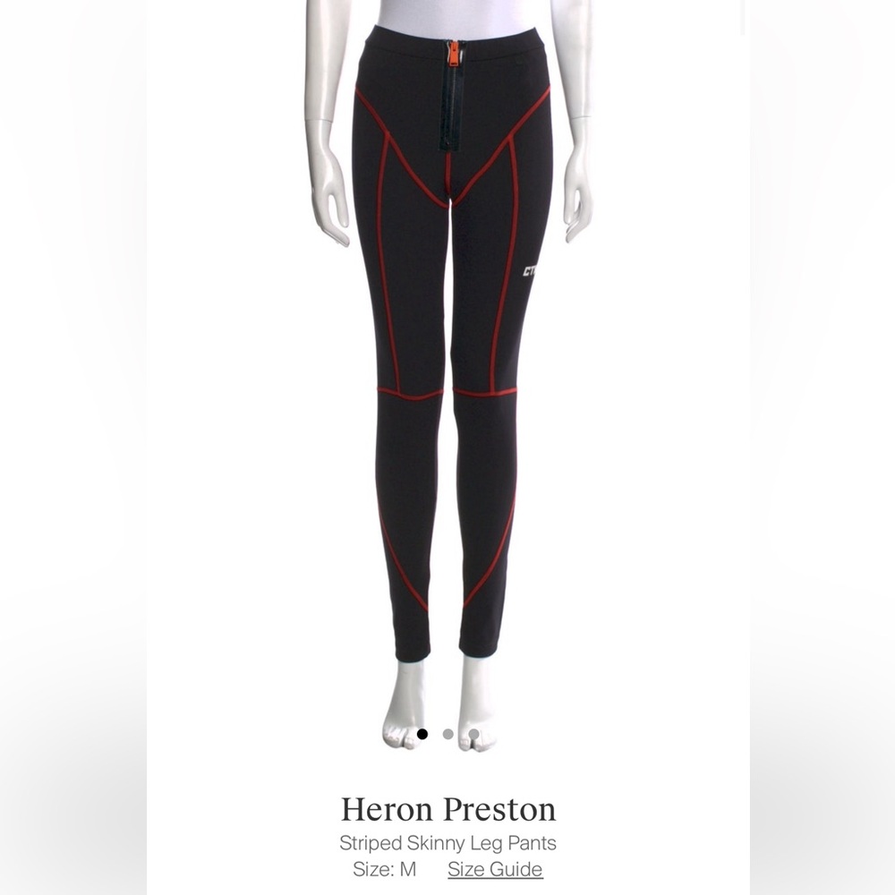 Heron Preston Black Pants and top with Red Stripes